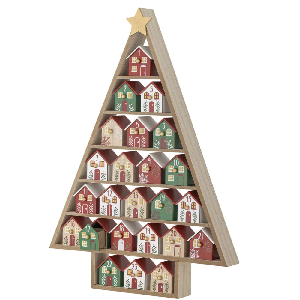 Bloomingville Weihnachtsdeko-Adventskalender Calvin Tannenbaum-Form