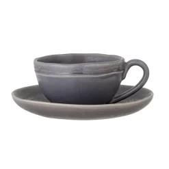 Bloomingville Becher, Tassen & Cups|Geschirr & Tischdeko Skandinavisch-Cappuccinotasse mit Untertasse Raben