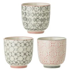 Bloomingville Becher, Tassen & Cups|Geschirr & Tischdeko Skandinavisch-Cécile Becher klein, Rose, Steingut 3er-Set