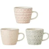 Bloomingville Becher, Tassen & Cups|Geschirr & Tischdeko Skandinavisch-Cécile Tasse groß, Rose, Steingut 3er-Set