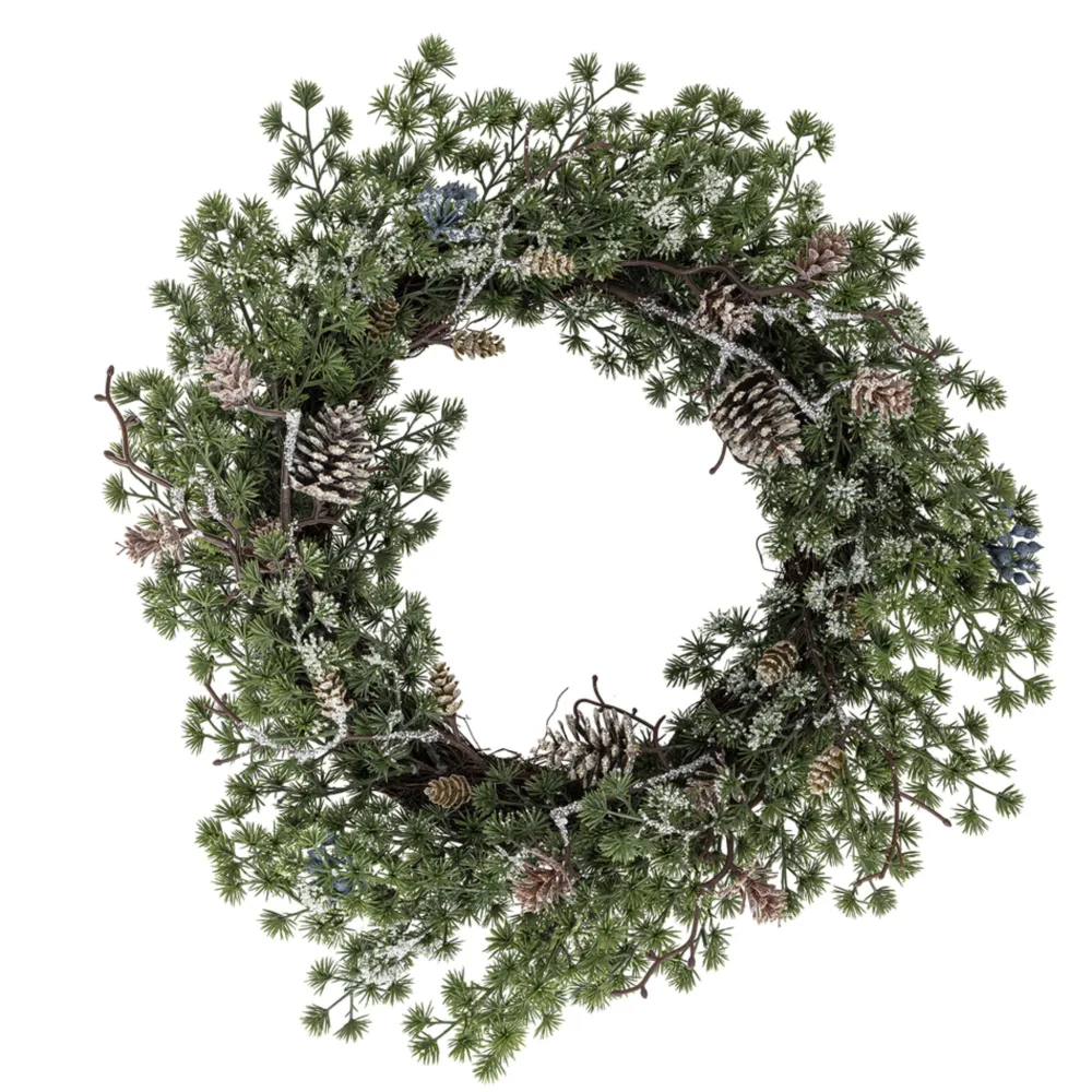 Bloomingville Weihnachtsdeko|Kunstblumen & Kunstpflanzen-Cedar Künstlicher Kranz, Adventskranz