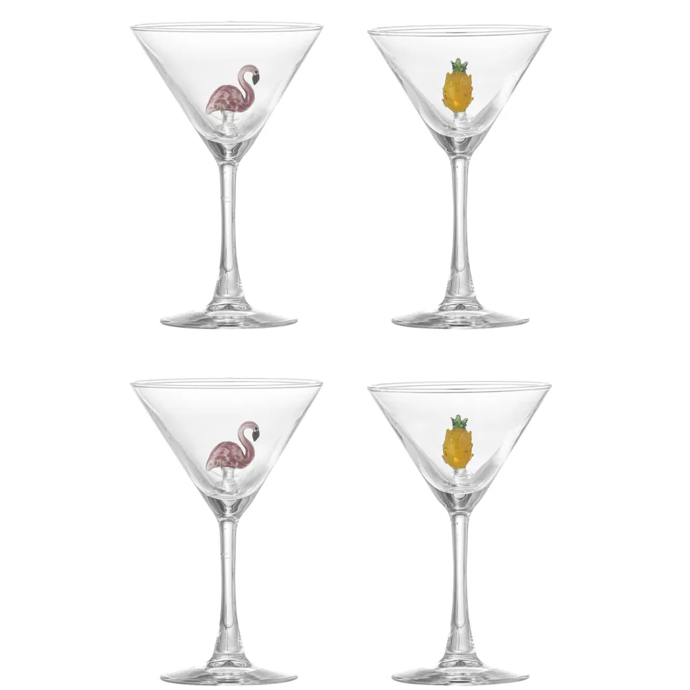 Bloomingville Trinkgläser|Geschirr & Tischdeko Skandinavisch-Cocktailglas Misa, 4er Set
