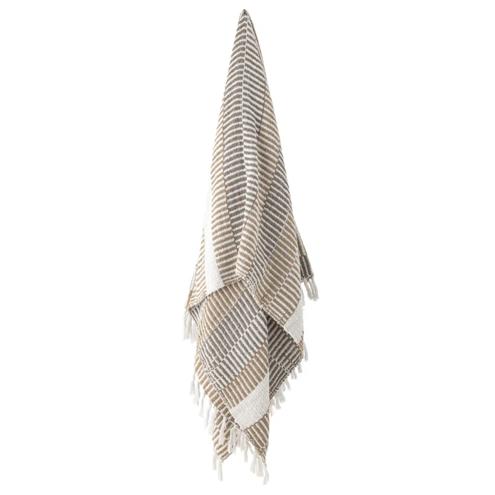 Bloomingville Decken & Plaids-Decke Isnel aus recycelter Baumwolle