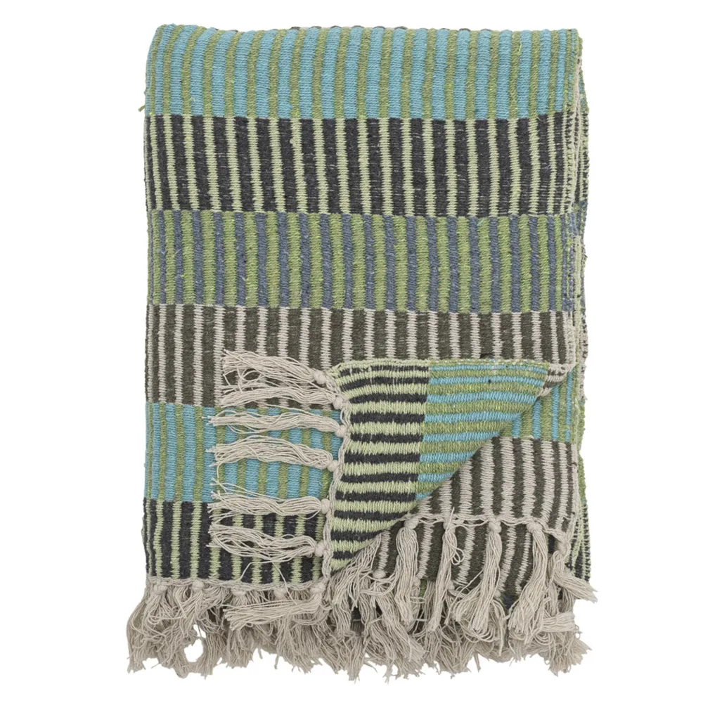 Bloomingville Decken & Plaids-Decke Isnel aus recycelter Baumwolle