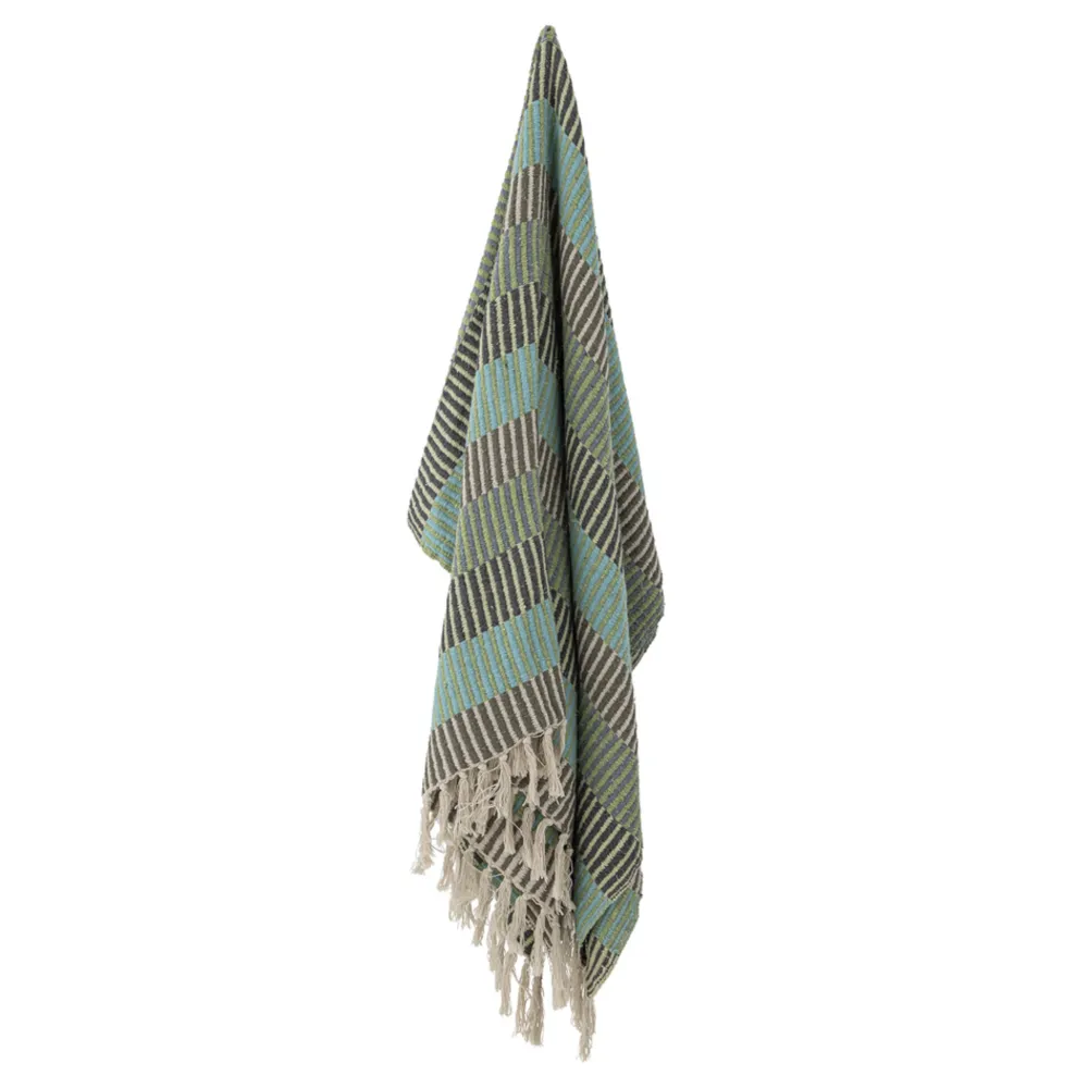 Bloomingville Decken & Plaids-Decke Isnel aus recycelter Baumwolle