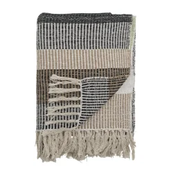 Bloomingville Decken & Plaids-Decke Isnel aus recycelter Baumwolle