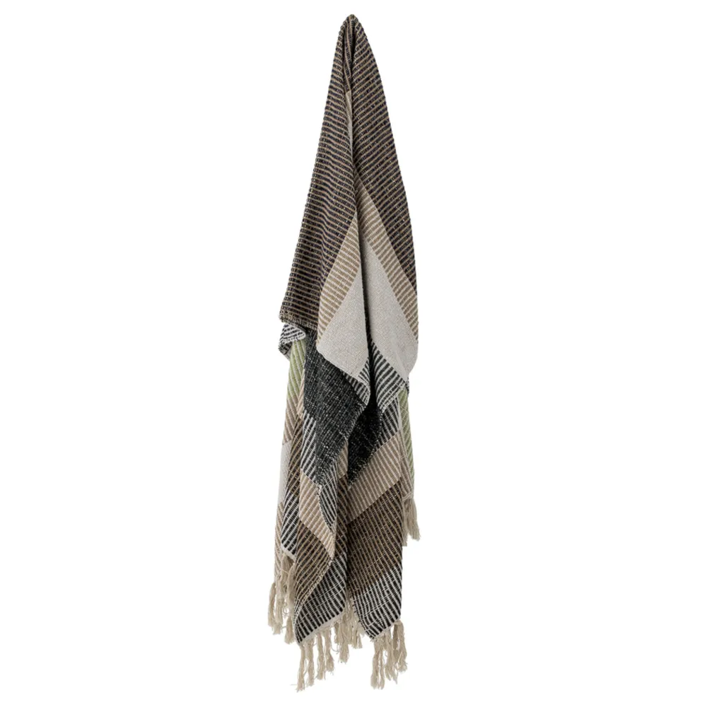 Bloomingville Decken & Plaids-Decke Isnel aus recycelter Baumwolle