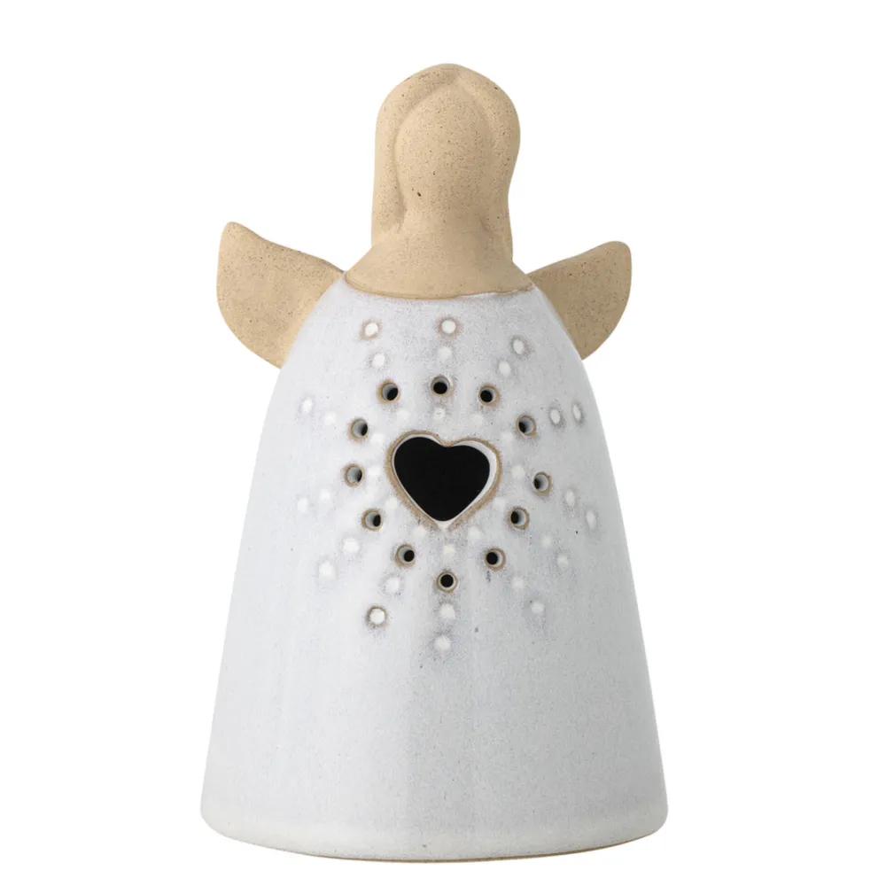 Bloomingville Weihnachtsdeko|Deko-Objekte & Figuren-Deko Engel mit Licht aus Steingut