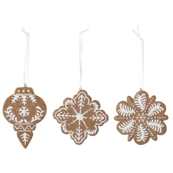 Bloomingville Weihnachtsdeko-3er Set Ornament Pearl Lebkuchenoptik