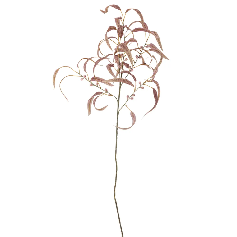 Bloomingville Kunstblumen & Kunstpflanzen-Eucalyptus Stiel, Rot, Kunstpflanze