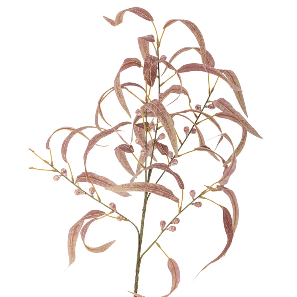 Bloomingville Kunstblumen & Kunstpflanzen-Eucalyptus Stiel, Rot, Kunstpflanze