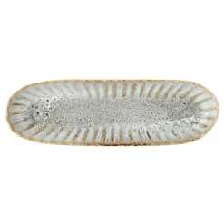 Bloomingville Servierplatten & Bretter|Geschirr & Tischdeko Skandinavisch-Fleur Servierplatte, Natur, Steingut