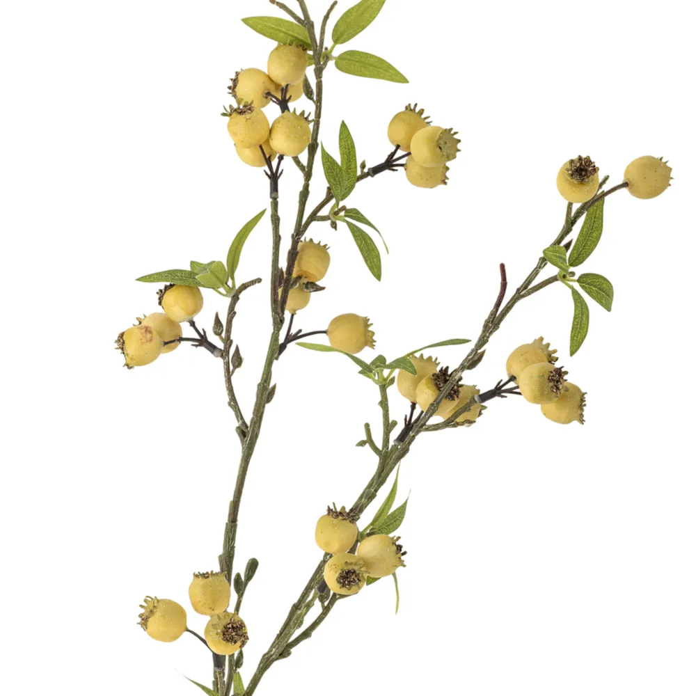 Bloomingville Kunstblumen & Kunstpflanzen-Hawthorn Zweig, Gelb, Künstliche Blume