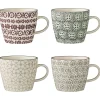 Bloomingville Becher, Tassen & Cups|Geschirr & Tischdeko Skandinavisch-Karine Becher mit Henkel 4er, Steingut
