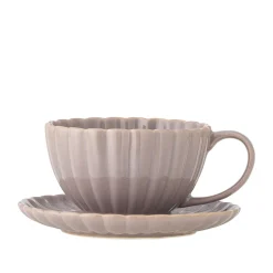 Bloomingville Geschirr & Tischdeko Skandinavisch|Becher, Tassen & Cups-Latina Tasse mit Untertasse, Steingut