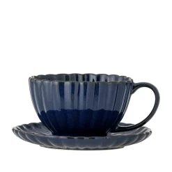 Bloomingville Geschirr & Tischdeko Skandinavisch|Becher, Tassen & Cups-Latina Tasse mit Untertasse, Steingut