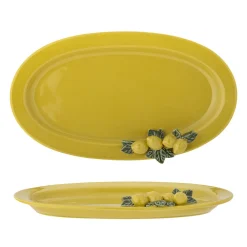 Bloomingville Servierplatten & Bretter|Teller-Limone Servierplatte, Gelb, Steingut