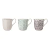 Bloomingville Becher, Tassen & Cups|Geschirr & Tischdeko Skandinavisch-Maya Becher, Steingut, 3er Set