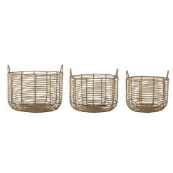 Bloomingville Gartenkörbe & Kisten|Körbe-Mekkel Aufbewahrungskorb 3er Set Polyrattan