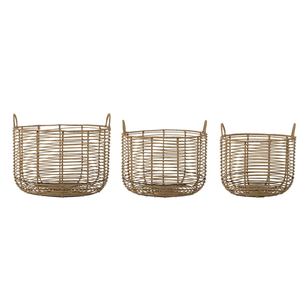 Bloomingville Gartenkörbe & Kisten|Körbe-Mekkel Aufbewahrungskorb 3er Set Polyrattan