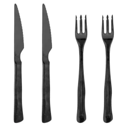 Bloomingville Besteck|Küchenbesteck-Ollin Steakbesteck, Schwarz, Edelstahl