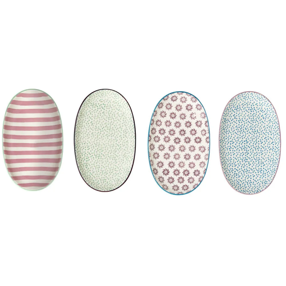 Bloomingville Servierplatten & Bretter|Teller-Patrizia Teller, Oval, 4er