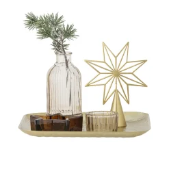 Bloomingville Weihnachtsdeko|Kerzentabletts-Sanga Tablett mit Teelichthaltern, Weihnachten, quadratisch