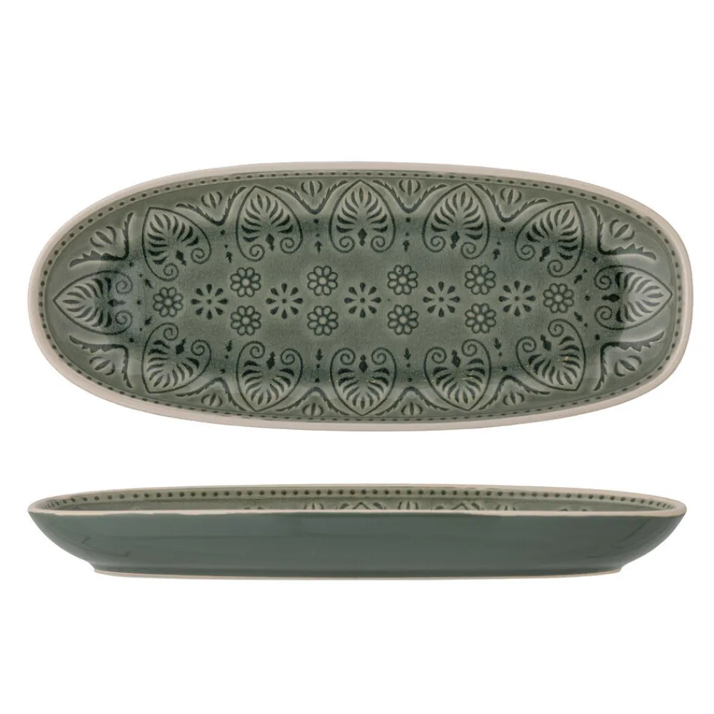 Bloomingville Servierplatten & Bretter|Geschirr & Tischdeko Skandinavisch-Servierplatte Rani, länglich, Steingut