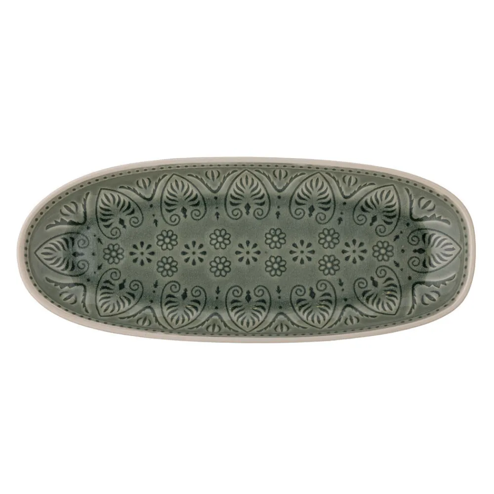Bloomingville Servierplatten & Bretter|Geschirr & Tischdeko Skandinavisch-Servierplatte Rani, länglich, Steingut
