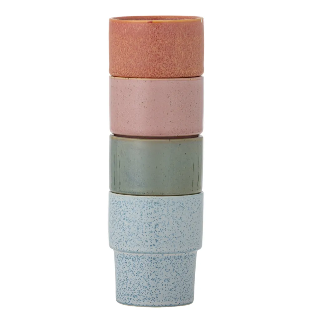 Bloomingville Becher, Tassen & Cups|Geschirr & Tischdeko Skandinavisch-Stapelbarer Steingut Becher Ewan 4er-Set
