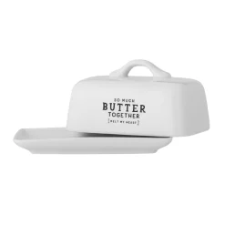 Bloomingville Butter- & Brotdosen|Geschirr & Tischdeko Skandinavisch-Wendy Butterdose, Weiß, Steingut