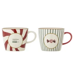 Bloomingville Weihnachtsdeko|Becher, Tassen & Cups-Yule Becher mehrfarbig aus Steingut 2er