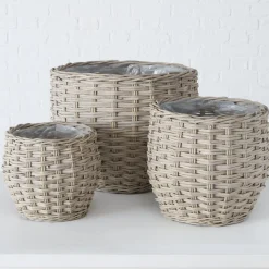 Boltze Blumentöpfe & Übertöpfe-3er Set Blumentopf Pflanzkorb Malonia