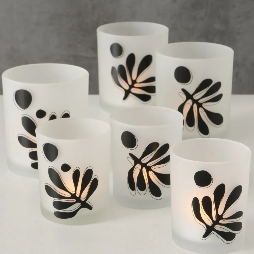 Boltze Teelichthalter-2er Set Teelichtglas Matty