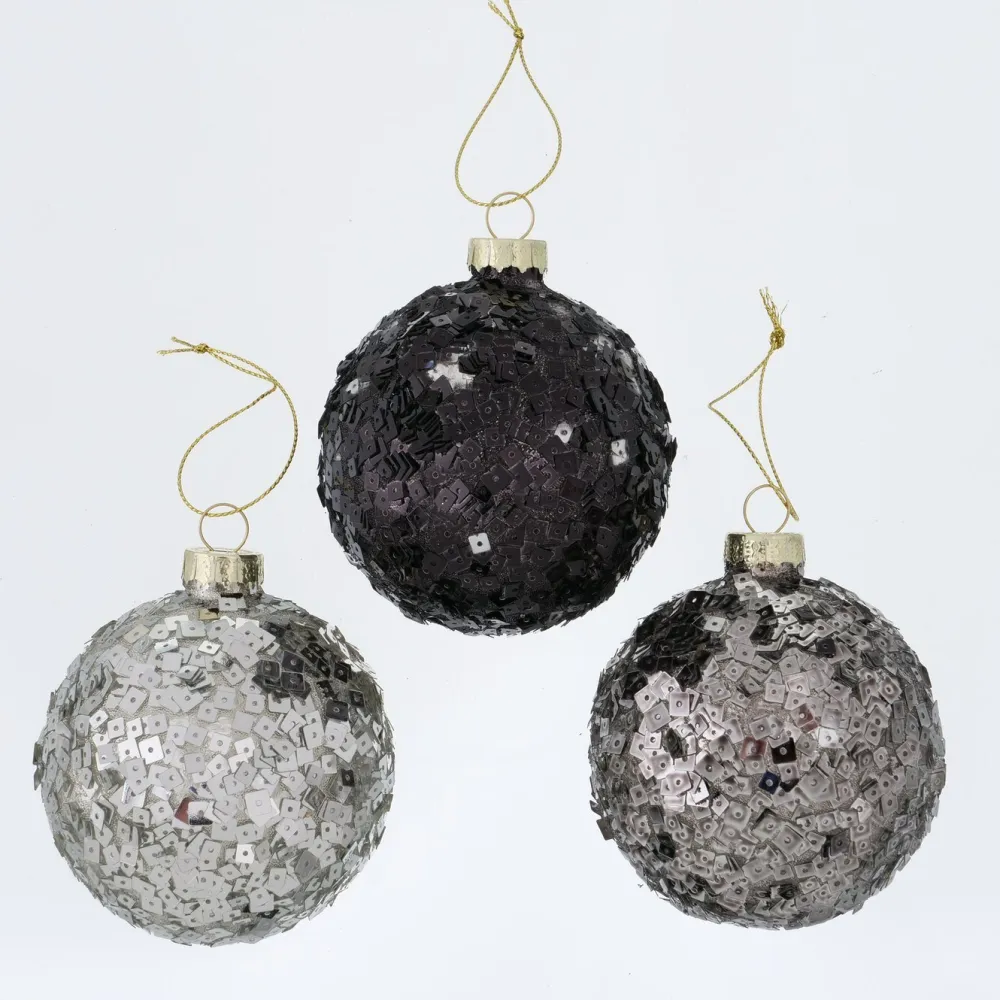 Boltze Weihnachtsdeko-3er Set Weihnachtskugel Hankea