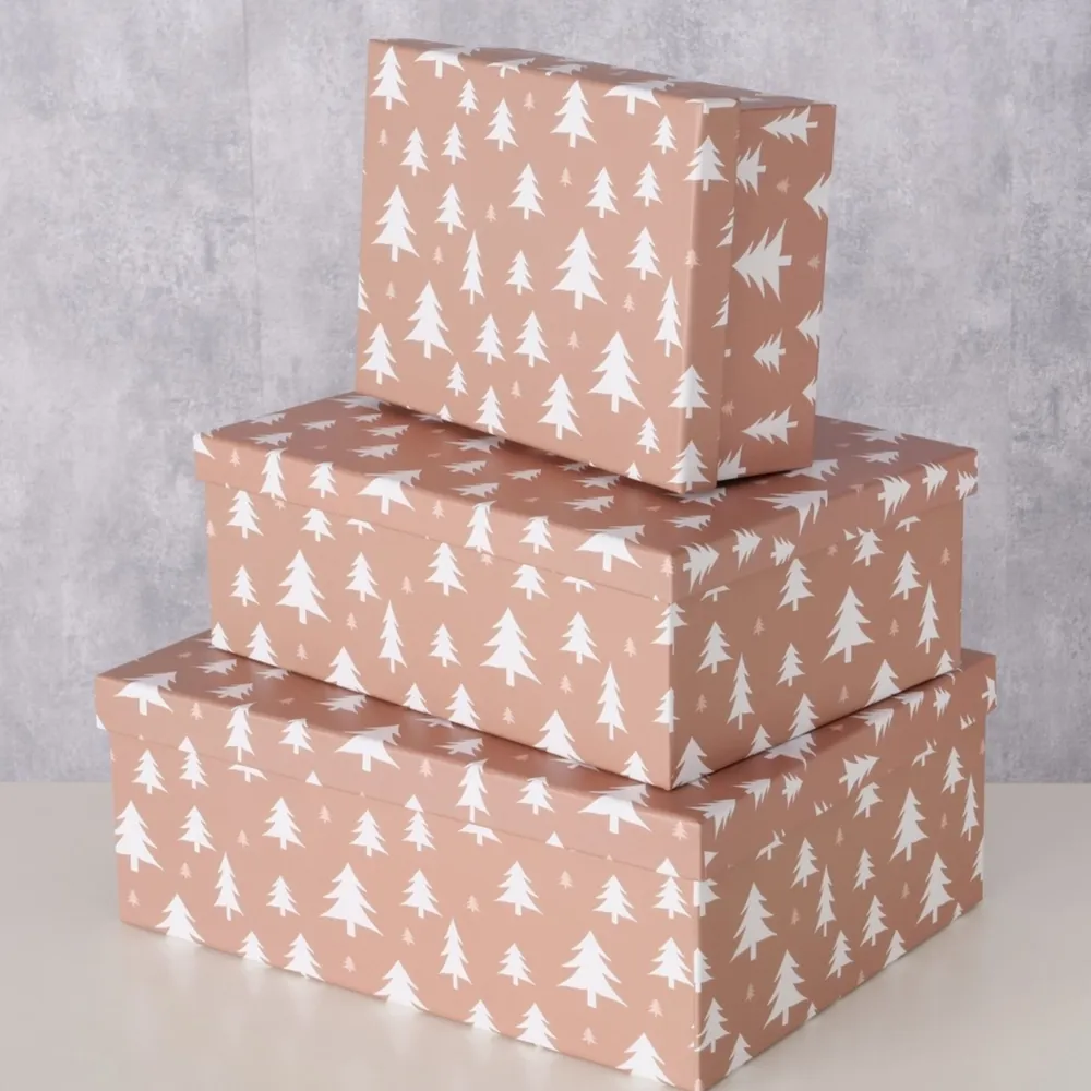 Boltze Weihnachtsdeko|Einpacken, Verpacken-Geschenkbox Tilio, 3er Set