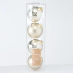 Boltze Weihnachtsdeko-Große Weihnachtskugeln Ø 10 cm, 4 tlg