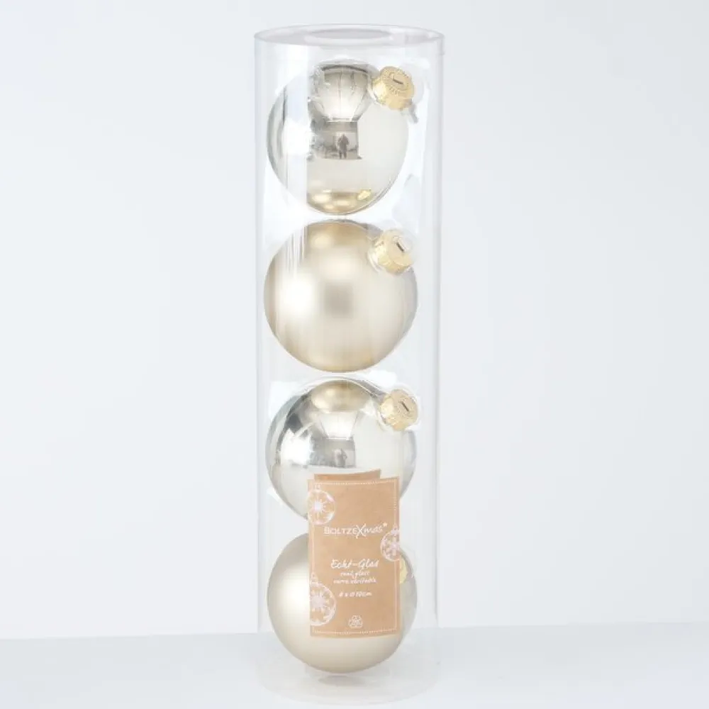 Boltze Weihnachtsdeko-Große Weihnachtskugeln Ø 10 cm, 4 tlg