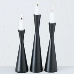 Boltze Kerzenhalter Für Stabkerzen-Kerzenleuchter Cone, 3 tlg