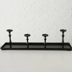 Boltze Kerzenhalter Für Stumpenkerzen-Kerzenleuchter Furo schwarz