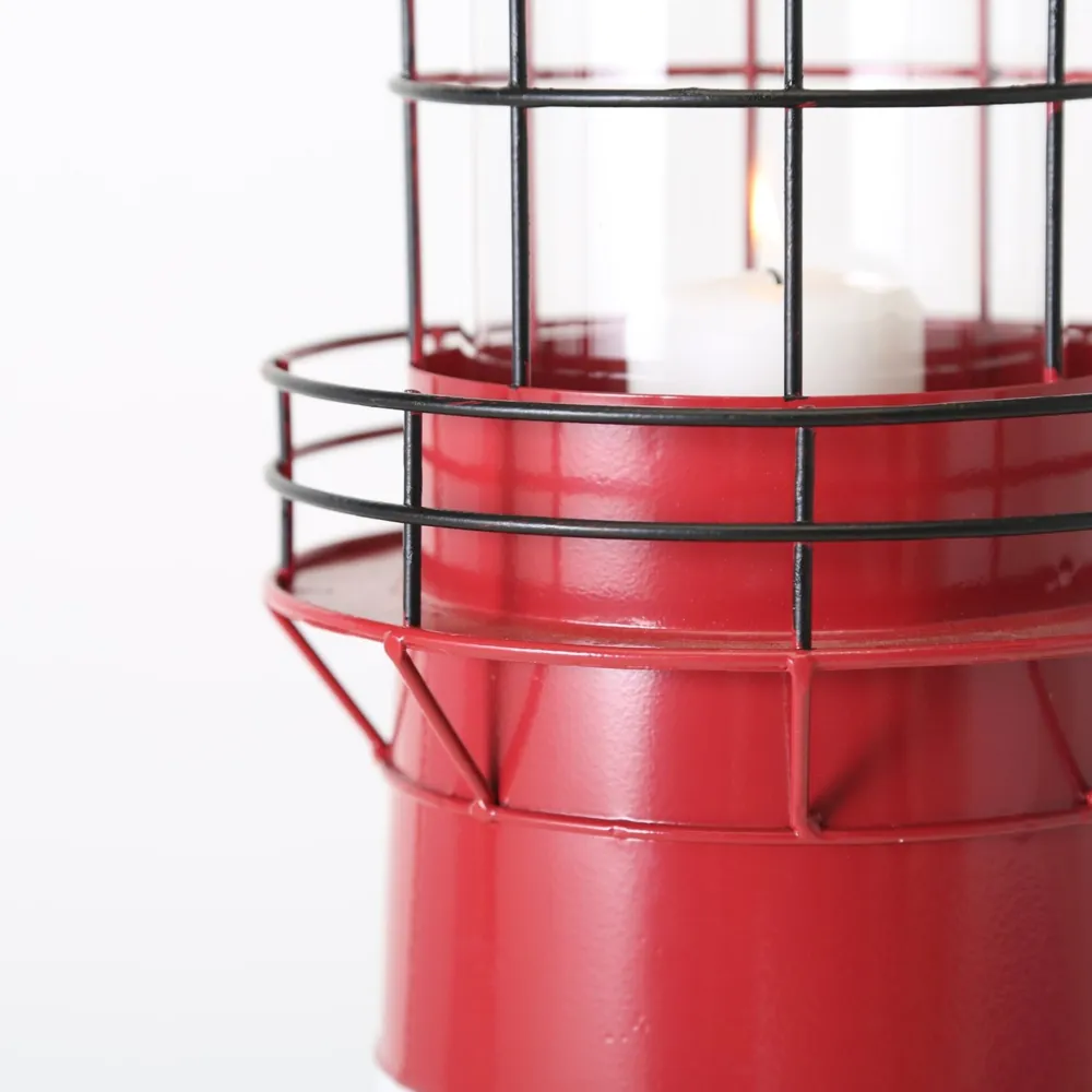 Boltze Laternen-Laterne roter Leuchtturm, 2 tlg