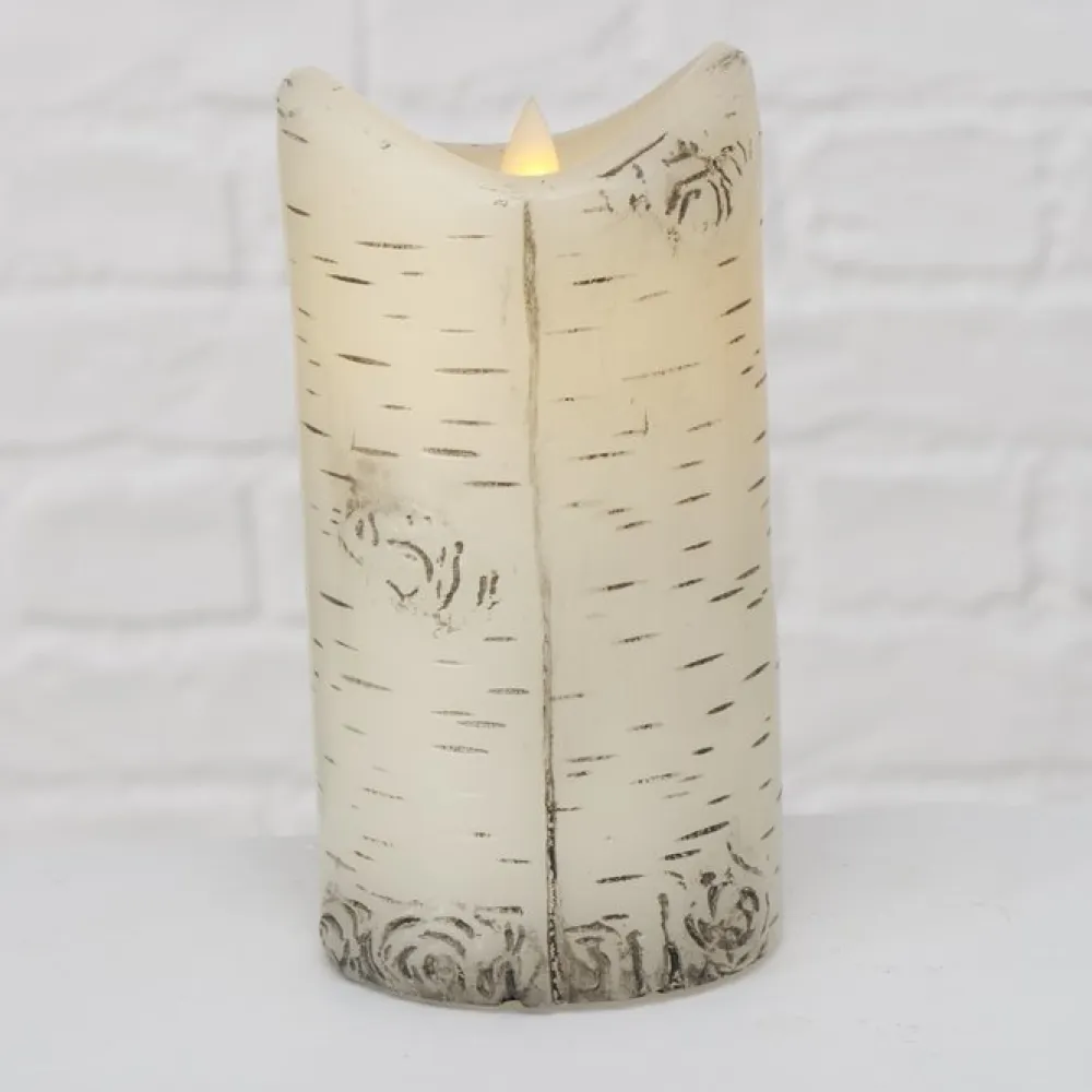 Boltze Weihnachtsdeko|Herbstdeko-LED Kerze Birke
