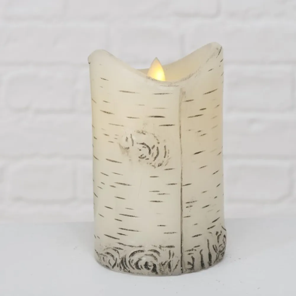 Boltze Weihnachtsdeko|Herbstdeko-LED Kerze Birke