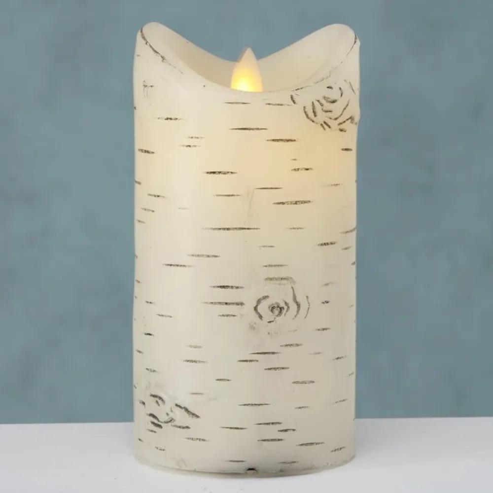 Boltze Weihnachtsdeko|Herbstdeko-LED Kerze Birke