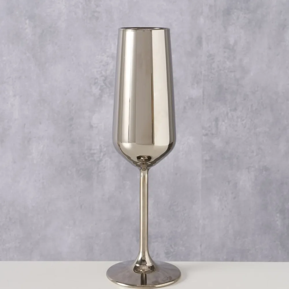 Boltze Trinkgläser|Geschirr & Tischdeko Skandinavisch-Sektglas Adora Metallic
