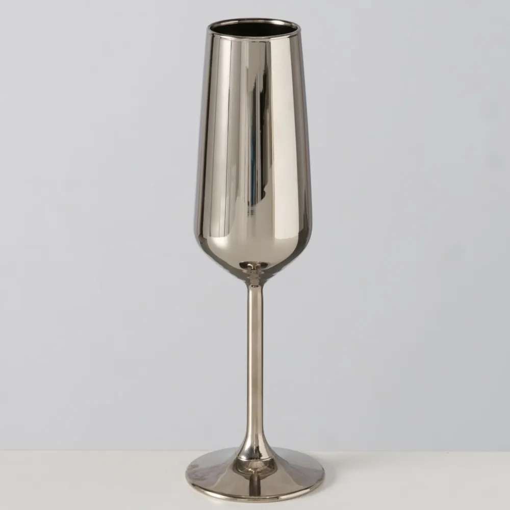 Boltze Trinkgläser|Geschirr & Tischdeko Skandinavisch-Sektglas Adora Metallic