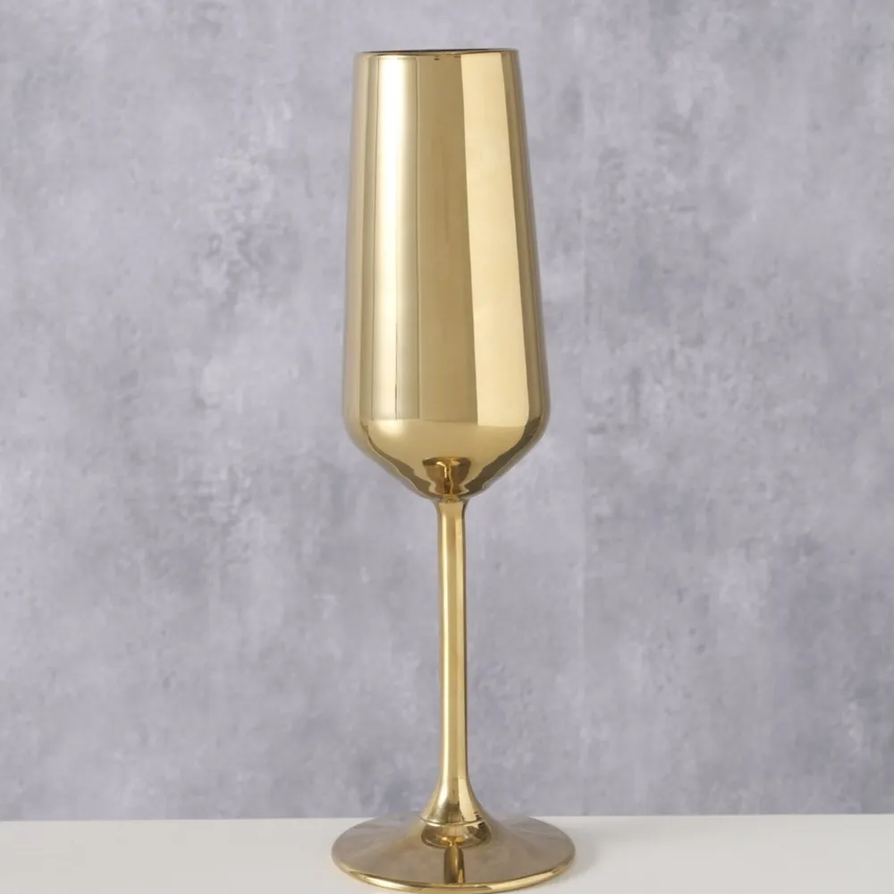 Boltze Trinkgläser|Geschirr & Tischdeko Skandinavisch-Sektglas Adora Metallic