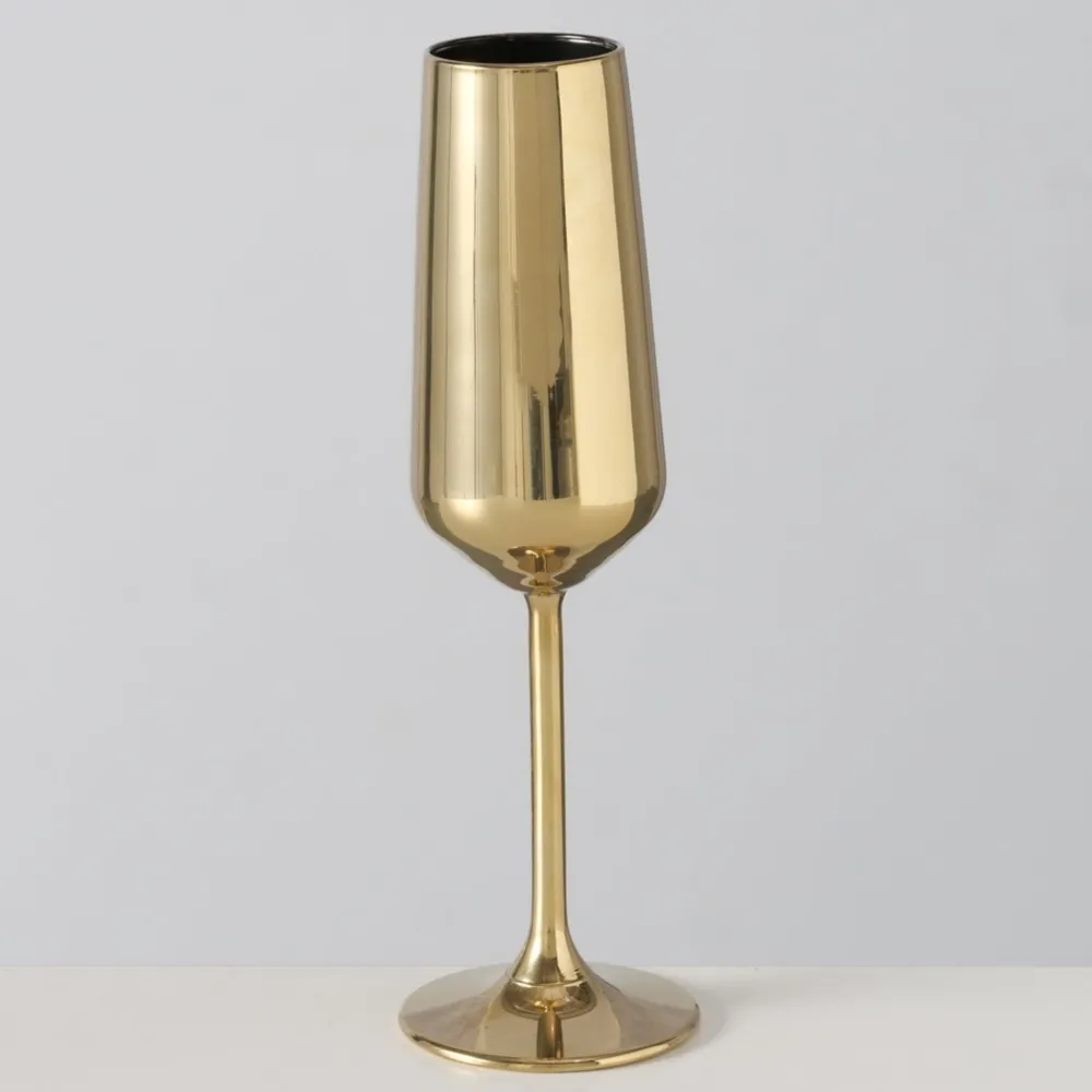 Boltze Trinkgläser|Geschirr & Tischdeko Skandinavisch-Sektglas Adora Metallic