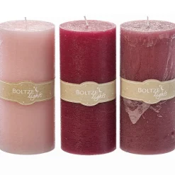 Boltze Weihnachtsdeko|Weihnachts- & Adventskerzen-Stumpenkerze 3er