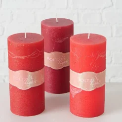 Boltze Weihnachtsdeko|Weihnachts- & Adventskerzen-Stumpenkerze 3er
